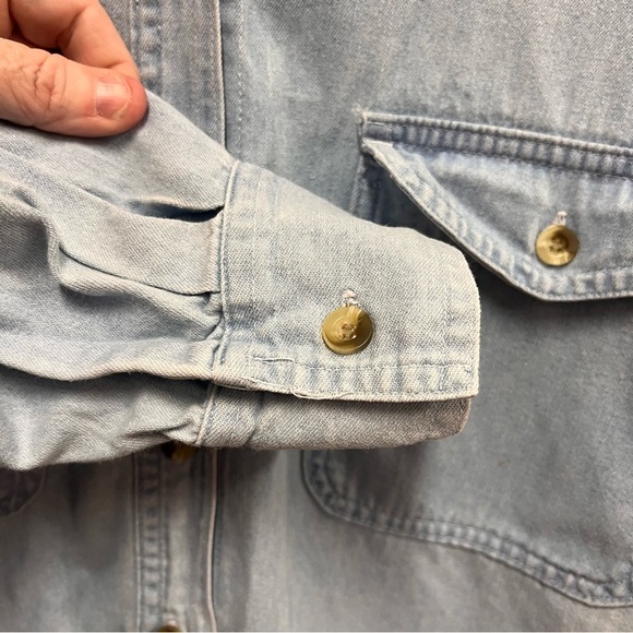 Mystic Blues Vintage 90s Chambray Denim Button Down Shirt size 18 - Picture 5 of 10